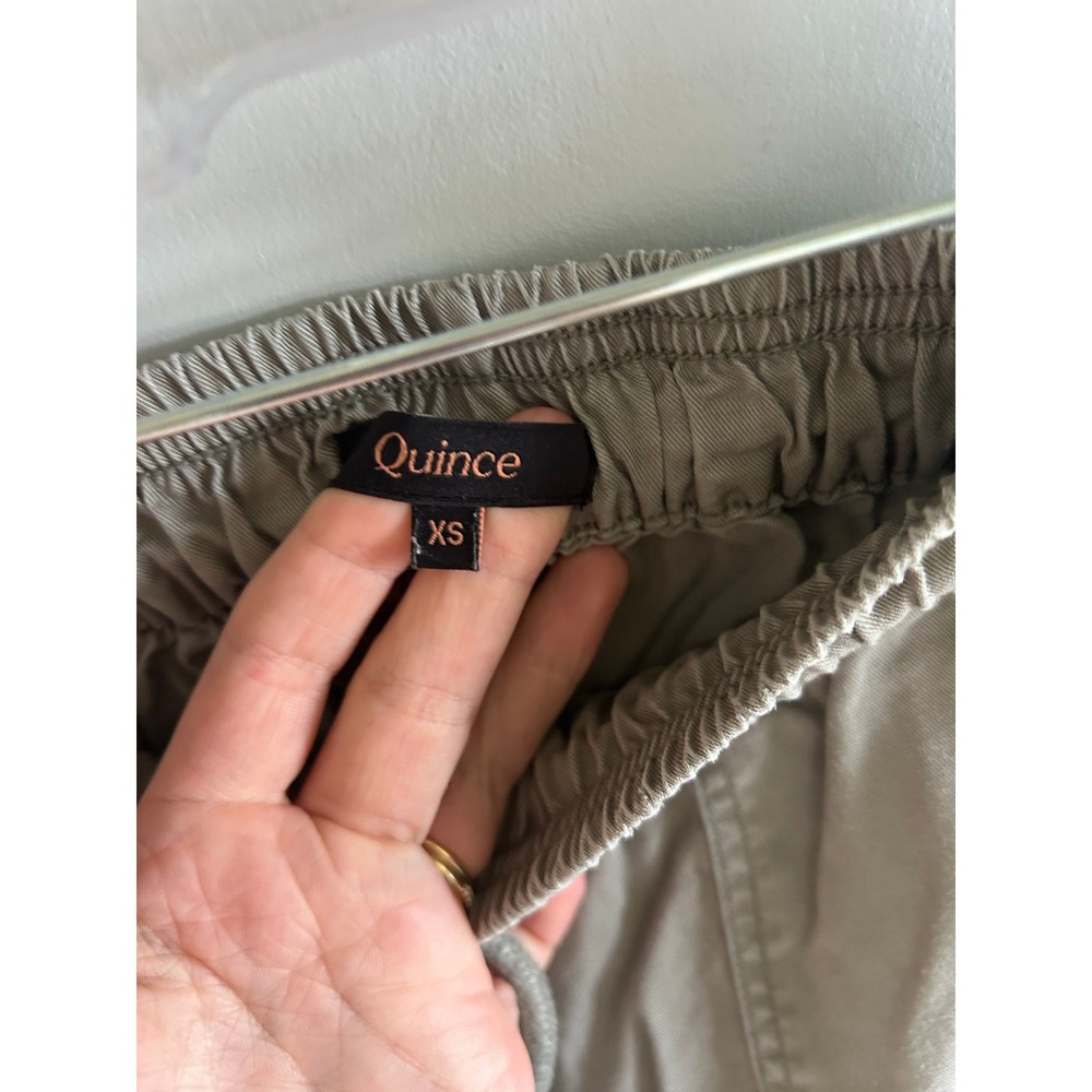 Quince Women XS Tencel Lyocell Pull On Shorts Olive Green Elastic Waist SCP001 - Picture 3 of 4